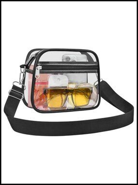 Clear Crossbody Bag Stadium Approved Waterproof PVC Messenger Purse